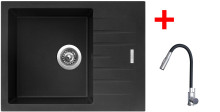 Sinks PERFECTO 650 Metalblack + ELASTA S nerez/černá 